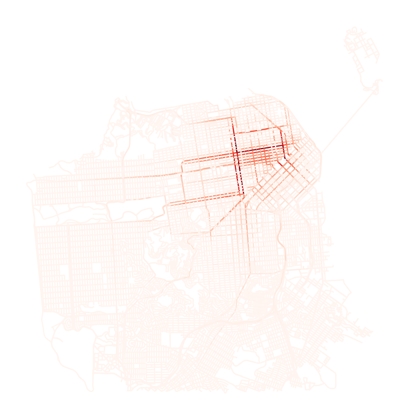 Ours trajectories heatmap in San Francisco