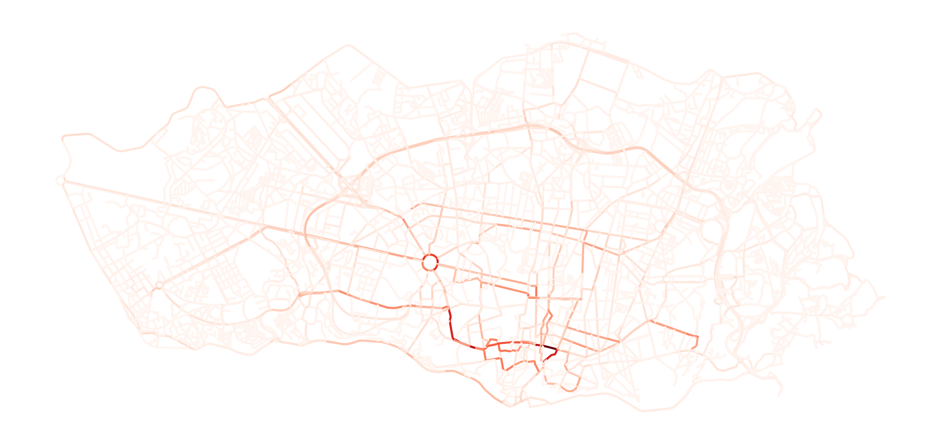 Ours trajectories heatmap in Porto